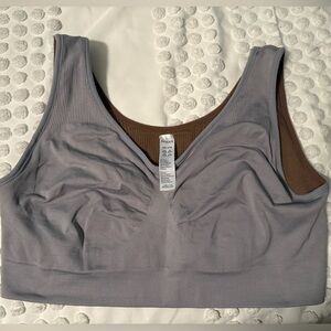 Spanx 2X reversible Gray and Brown Sports Bra